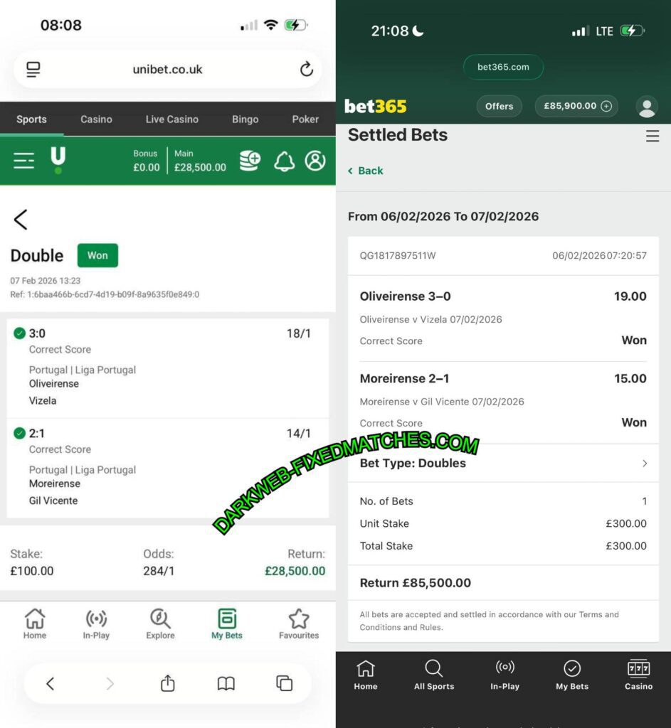 UNIBET CORRECT FIXED MATCHES