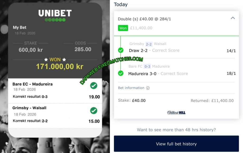 UNIBET CORRECT FIXED MATCHES TIPS