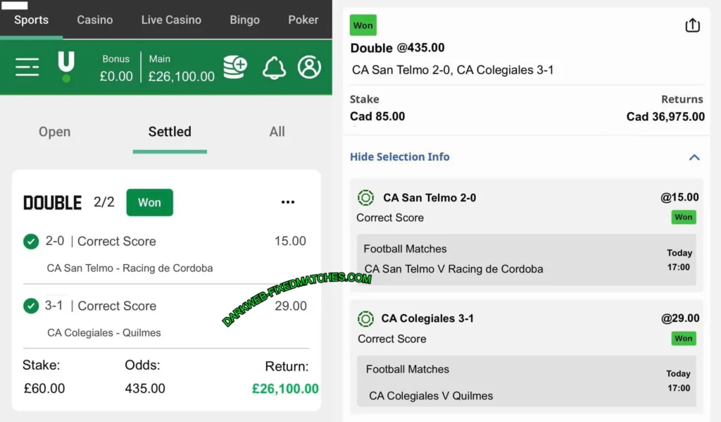 UNIBET CORRECT SCORE BETTING MATCHES