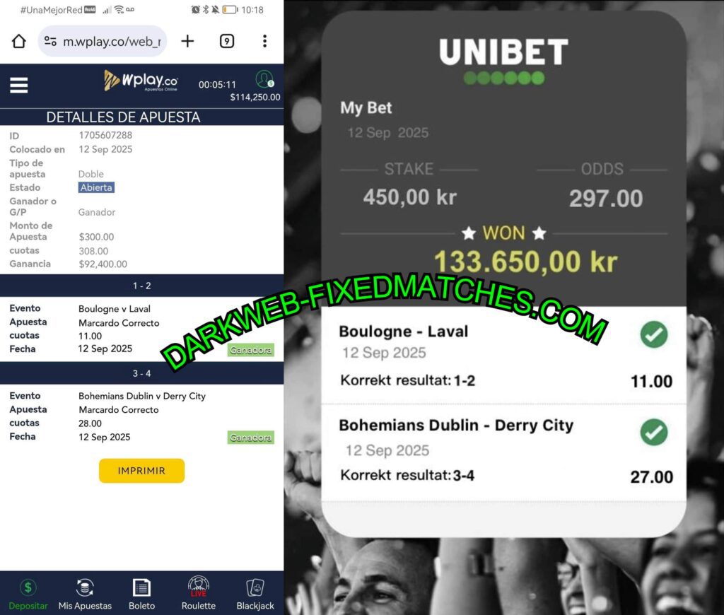 UNIBET CORRECT SCORE FIXED MATCHES