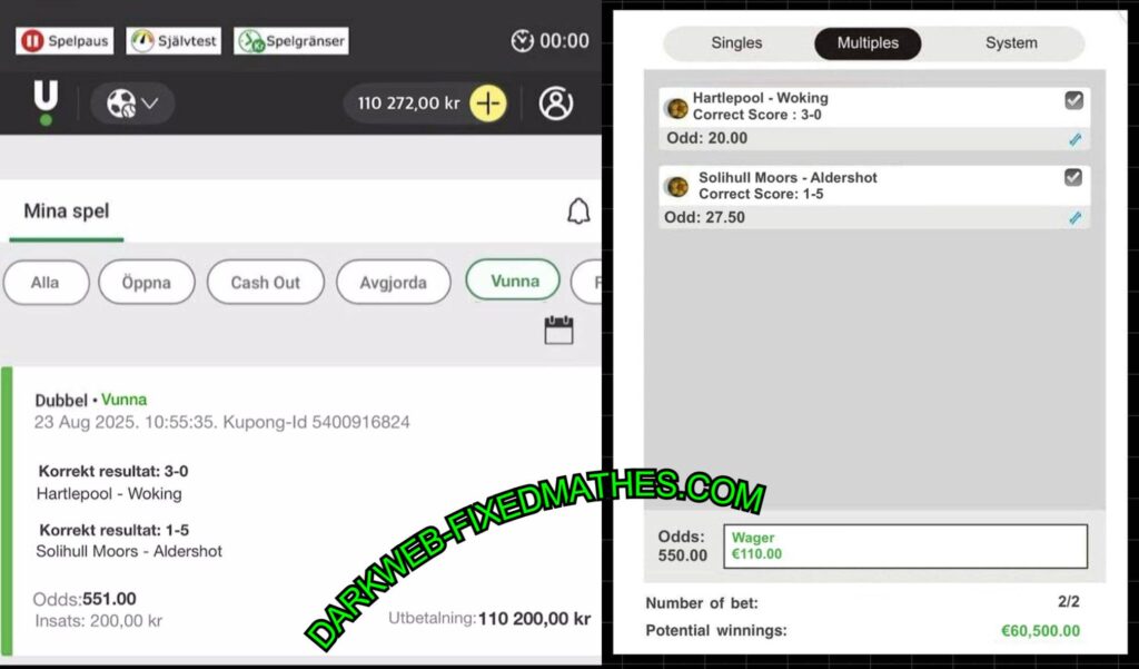UNIBET CORRECT SCORE FIXED MATCHES BET