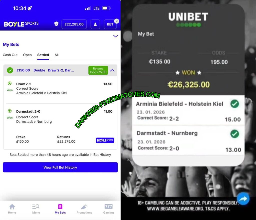 UNIBET CORRECT SCORE FIXED MATCHES TIP