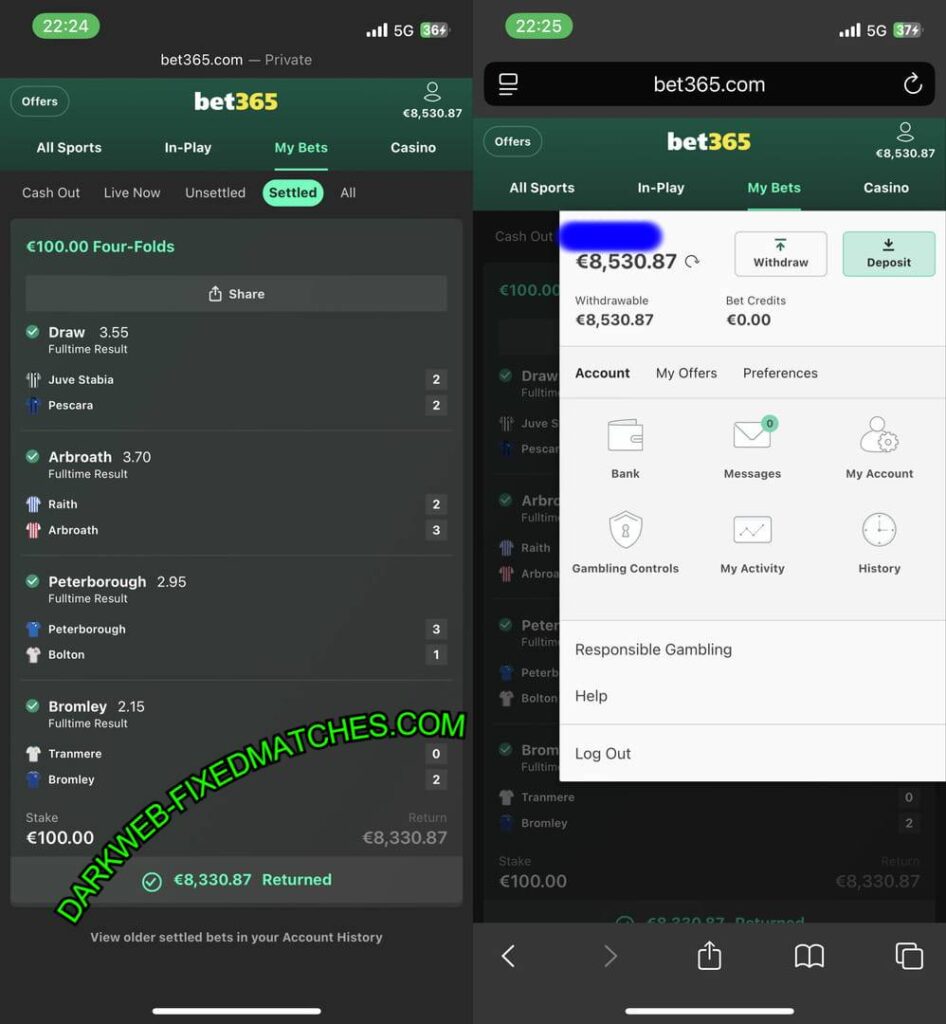 VIP DARK WEB FIXED TICKET 1X2