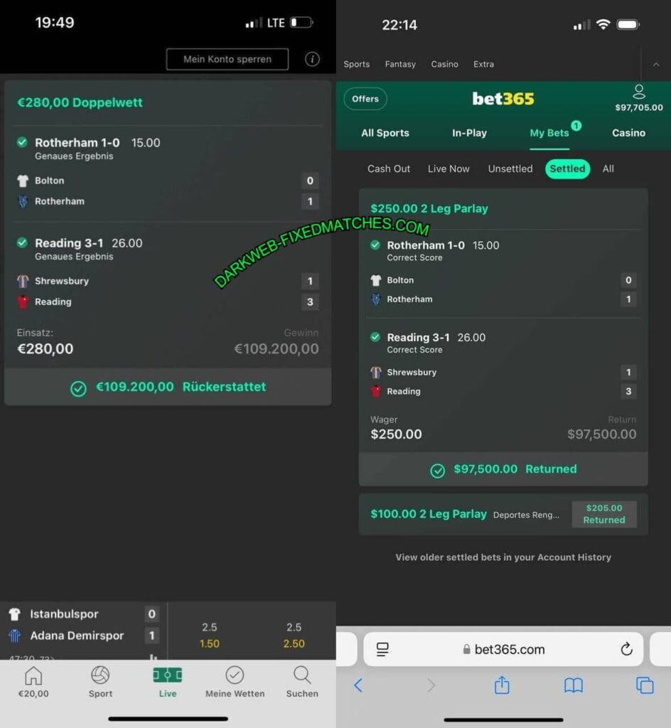 bet365 correct score fixed matches